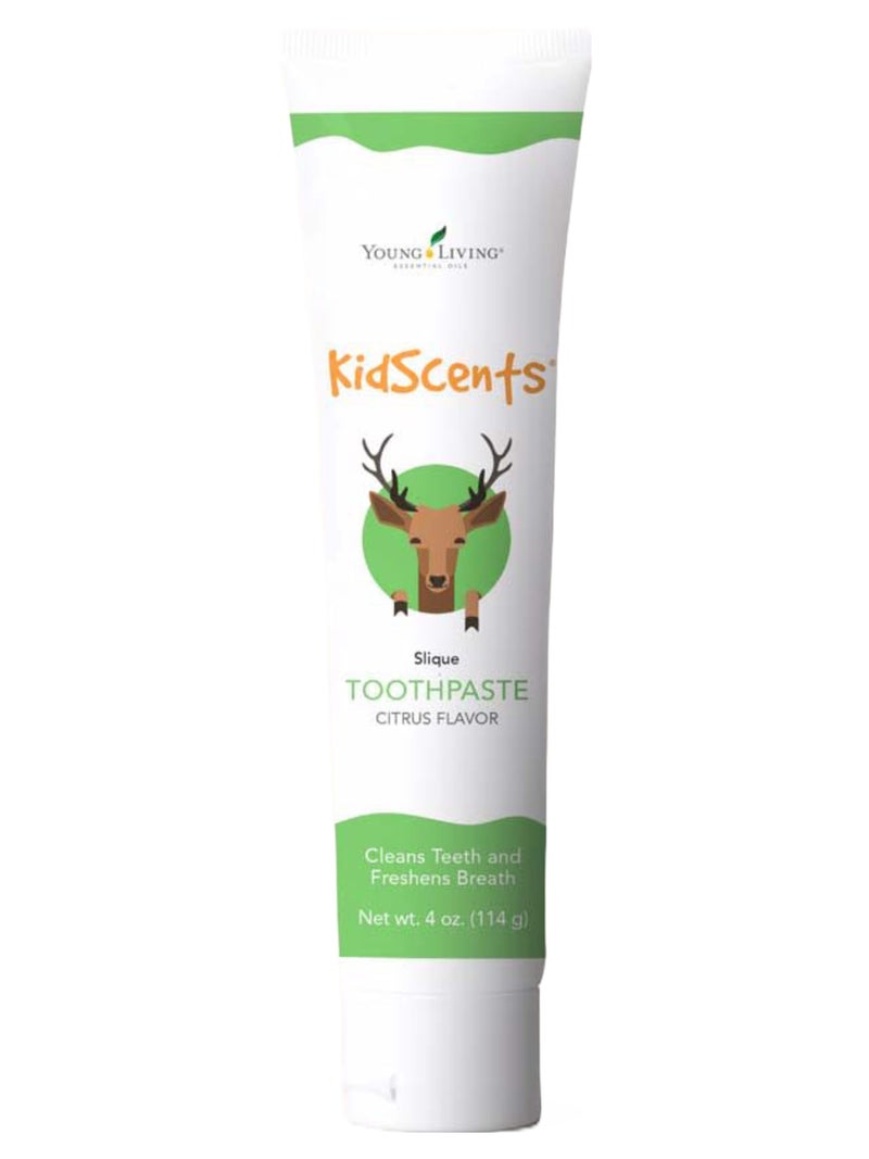 Young Living KidScents Slique Toothpaste by  - 4 oz Tube - Gentle Dental Care for Kids - Premium Essential Oils - Citrus-Mint Flavor - Fights Plaque Removes Buildup and Stains - Fluoride and SLS Free - Image 1