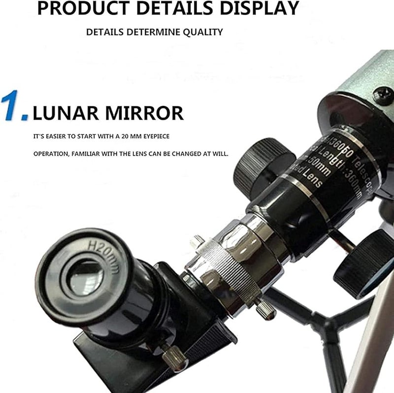 50mm Aperture Monocular Telescope For Astronomy Beginners With Two Eyepieces And Adjustable Tripod - Image 5