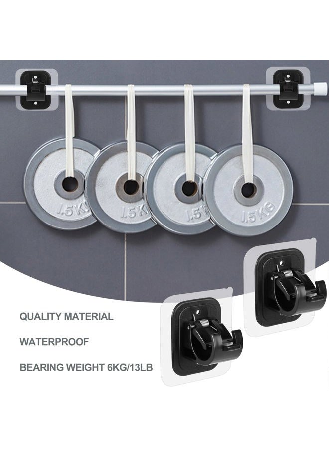 Codoule 14PCS No Drill Curtain Rod Brackets No Drilling Self Adhesive Curtain Rod Holder Hooks Nail Free Adjustable Curtain Rod Hooks Curtain Hangers for Bathroom Kitchen Home Bathroom and Hotel (14PCS Black) - Image 5