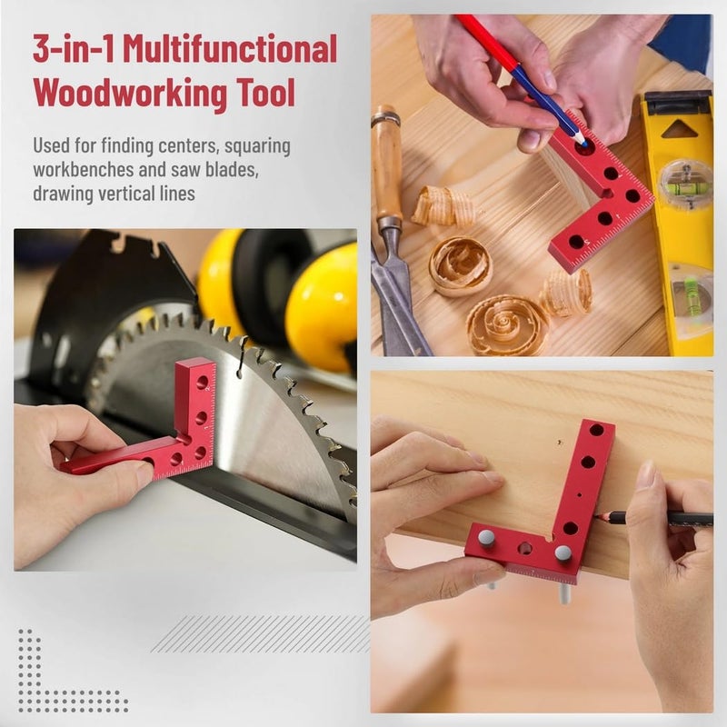 Aluminum Alloy Woodworking Center Finder Tool With Clear Marking Scales - Image 3