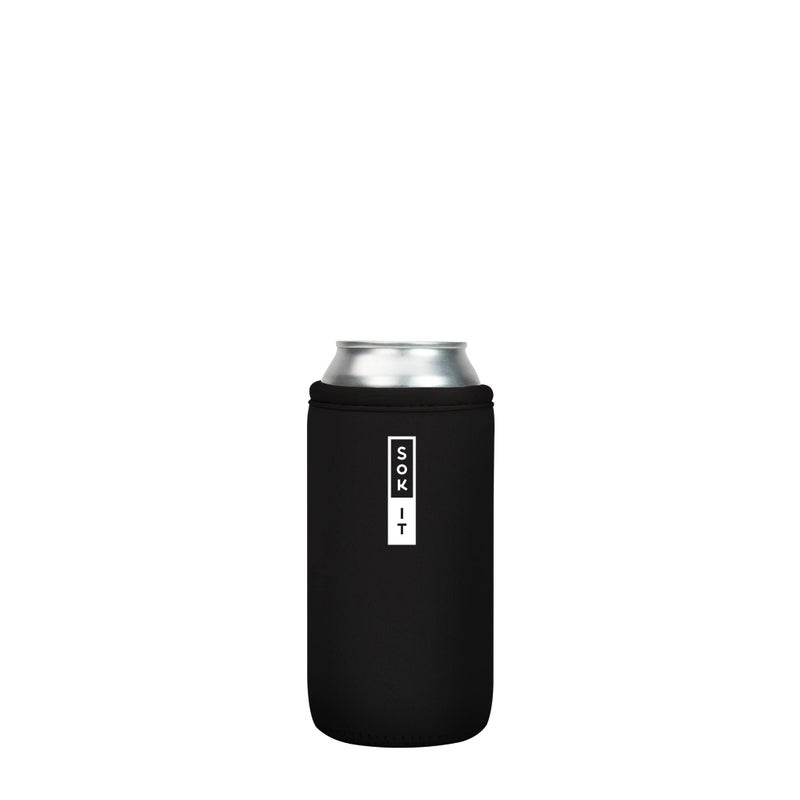Sok It Can Sok Sleeve for Beer & Soda Insulated Neoprene Cover (Black  16oz Can Sleeve) - Image 1