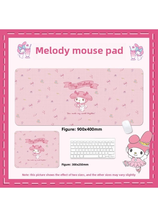 Generic - Mouse Pad Girls Cute Desk Pad Merlot Student Dormitory Learning Laptop Pad Computer Pad Keyboard Pad-Color:700x300x3mm-Pattern:Melody 019 - Image 1