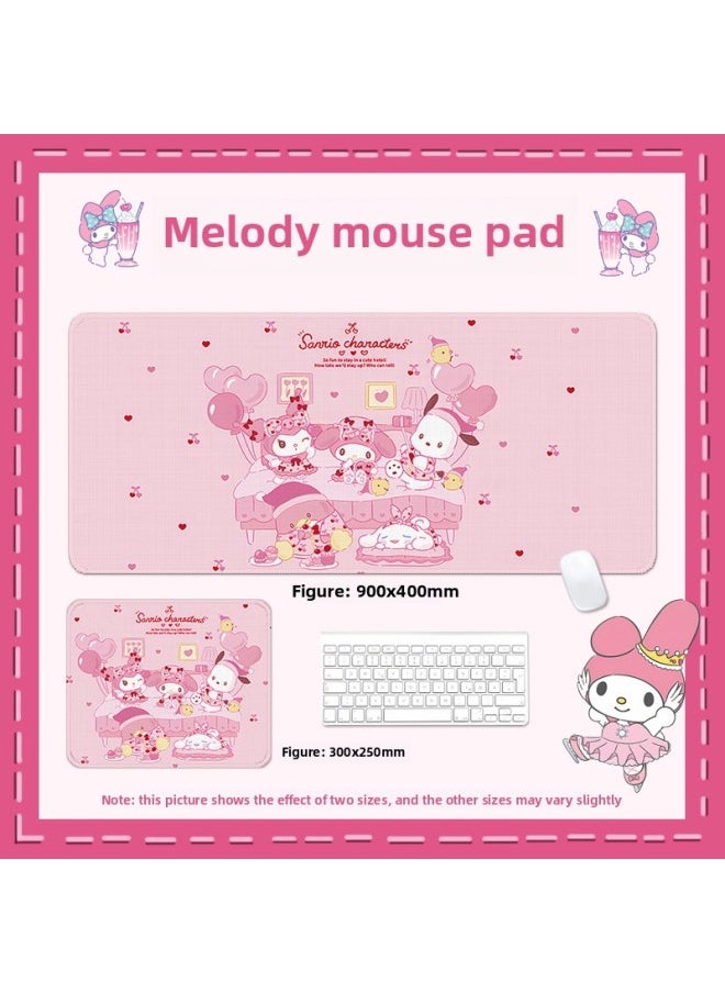 Generic - Mouse Pad Girls Cute Desk Pad Merlot Student Dormitory Learning Laptop Pad Computer Pad Keyboard Pad-Color:700x300x3mm-Pattern:Melody 019 - Image 1