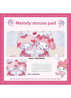 Mouse Pad Girls Cute Desk Pad Merlot Student Dormitory Learning Laptop Pad Computer Pad Keyboard Pad-Color:700x300x3mm-Pattern:Melody 019