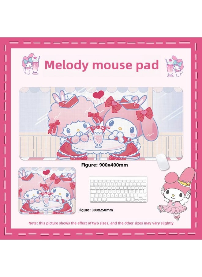 Generic - Mouse Pad Girls Cute Desk Pad Merlot Student Dormitory Learning Laptop Pad Computer Pad Keyboard Pad-Color:700x300x3mm-Pattern:Melody 019 - Image 1