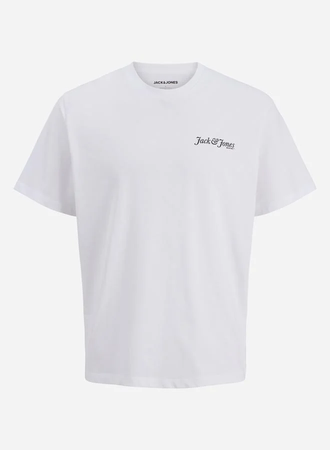 JACK & JONES White Regular Fit Crew Neck T-Shirt