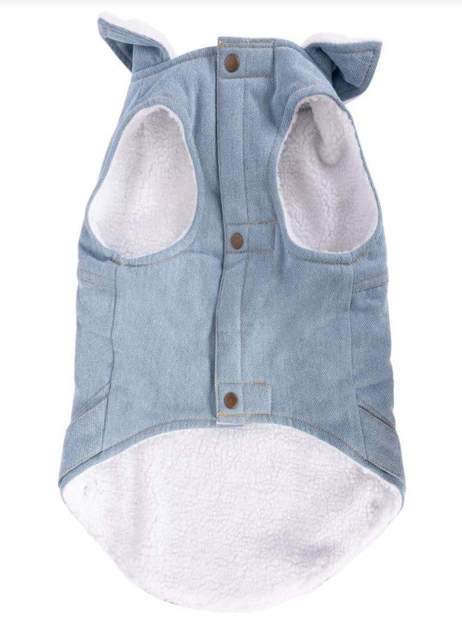 رانجلر جاكيت جينز فاتح اللون للكلاب من رانجلر، مبطن، مقاس XS - Image 2