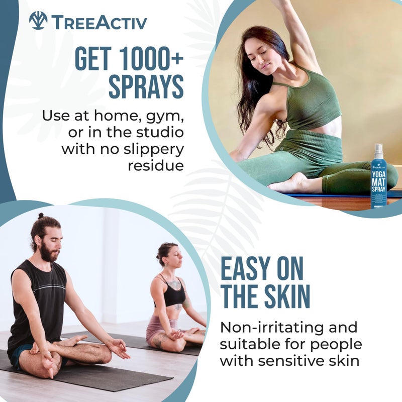 TreeActiv Yoga Mat Cleaner Spray, 4 fl oz, Cleaning Spray for Yoga Accessories, All Purpose Mat Spray for Gym Equipment, Workout Mat Spray With Tea Tree Oil, Yoga Mat Spray Cleaner, with 2000 Sprays - Image 4