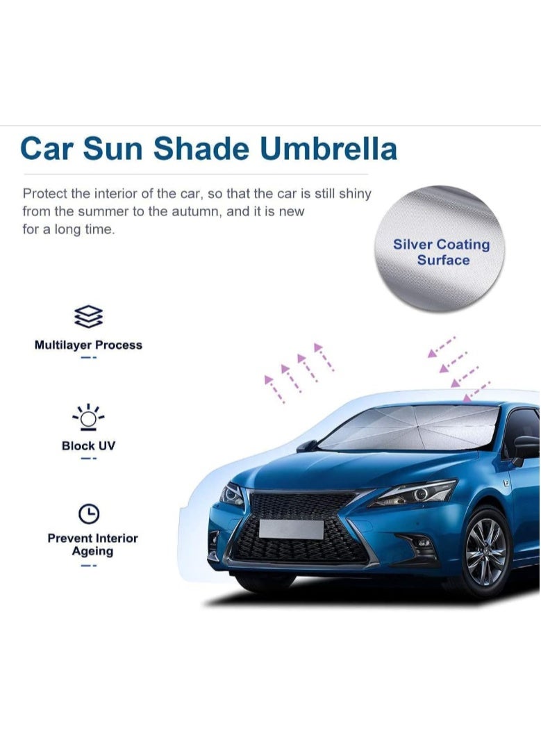Generic Foldable Car Windshield Sun Shade - Car Windshield Sun Shade Foldable car Sun Umbrella, Blocks UV Rays Sun Visor for car  - Image 3