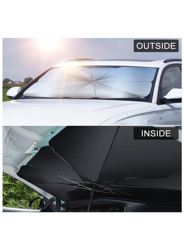 Generic Foldable Car Windshield Sun Shade - Car Windshield Sun Shade Foldable car Sun Umbrella, Blocks UV Rays Sun Visor for car  - Image 5
