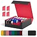 UAONO Trading Card Storage Box Holds 2400 Sleeved Cards with 24 Dividers 4 Stoppers Magnetic Closure PU Leather Card Case for MTG PTCG YGO Sports Cards BlackRed - Image 4