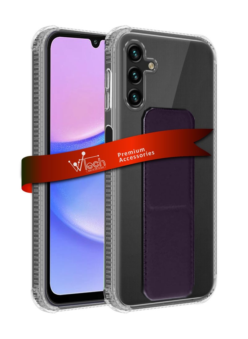 Wtech TPU Hand Grip Air Pillow Case Cover For Samsung Galaxy A15 4G/5G 2023 Clear/Eggplant Purple  - Image 1