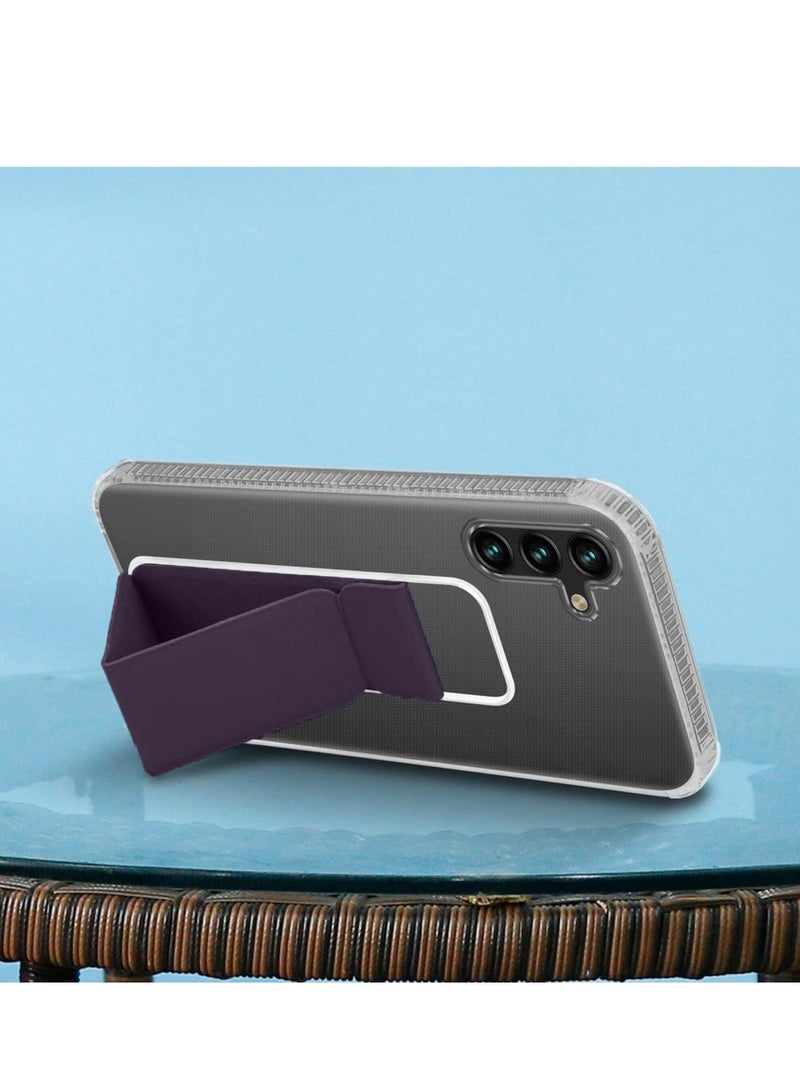 Wtech TPU Hand Grip Air Pillow Case Cover For Samsung Galaxy A15 4G/5G 2023 Clear/Eggplant Purple  - Image 5