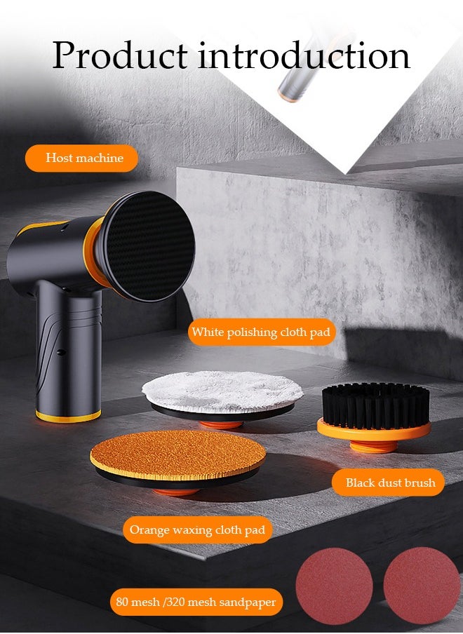 DUNISO - Wireless Charging Waxing Polisher,Multifunctional Polishing Machine，Grinding Dust Collector，Automatic Shoe Shining Machine，Two Levels Can Be Adjusted，Equipped With Sponge Discs，Suitable For Waxing Car Leather, Car Paint Surfaces, And Floor Surfaces - Image 1