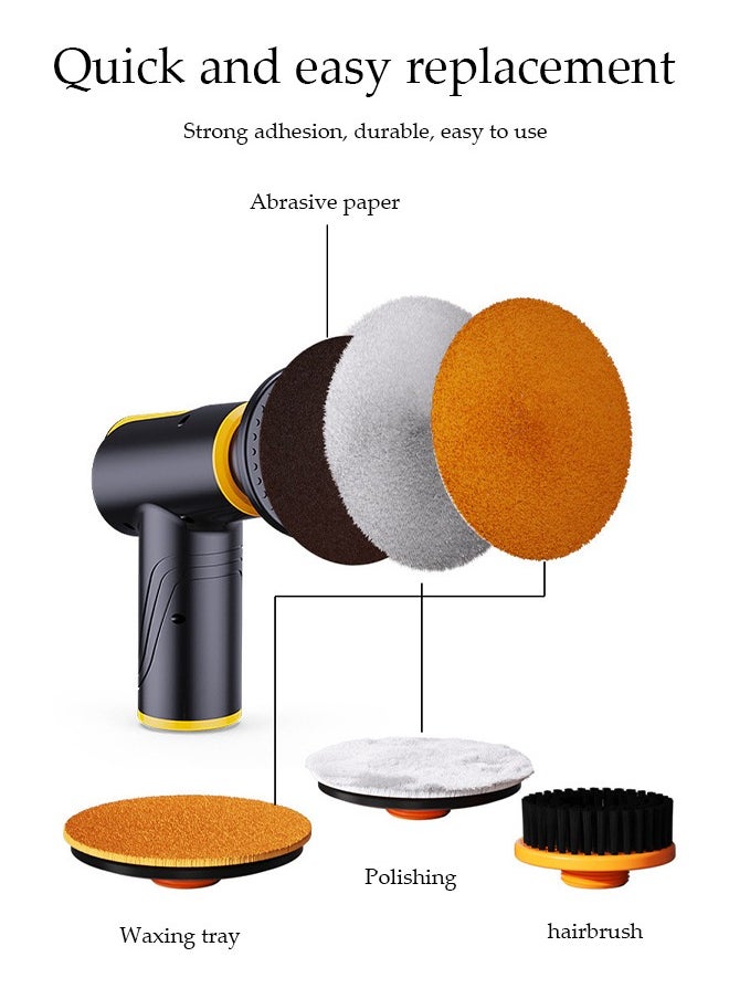 DUNISO - Wireless Charging Waxing Polisher,Multifunctional Polishing Machine，Grinding Dust Collector，Automatic Shoe Shining Machine，Two Levels Can Be Adjusted，Equipped With Sponge Discs，Suitable For Waxing Car Leather, Car Paint Surfaces, And Floor Surfaces - Image 1