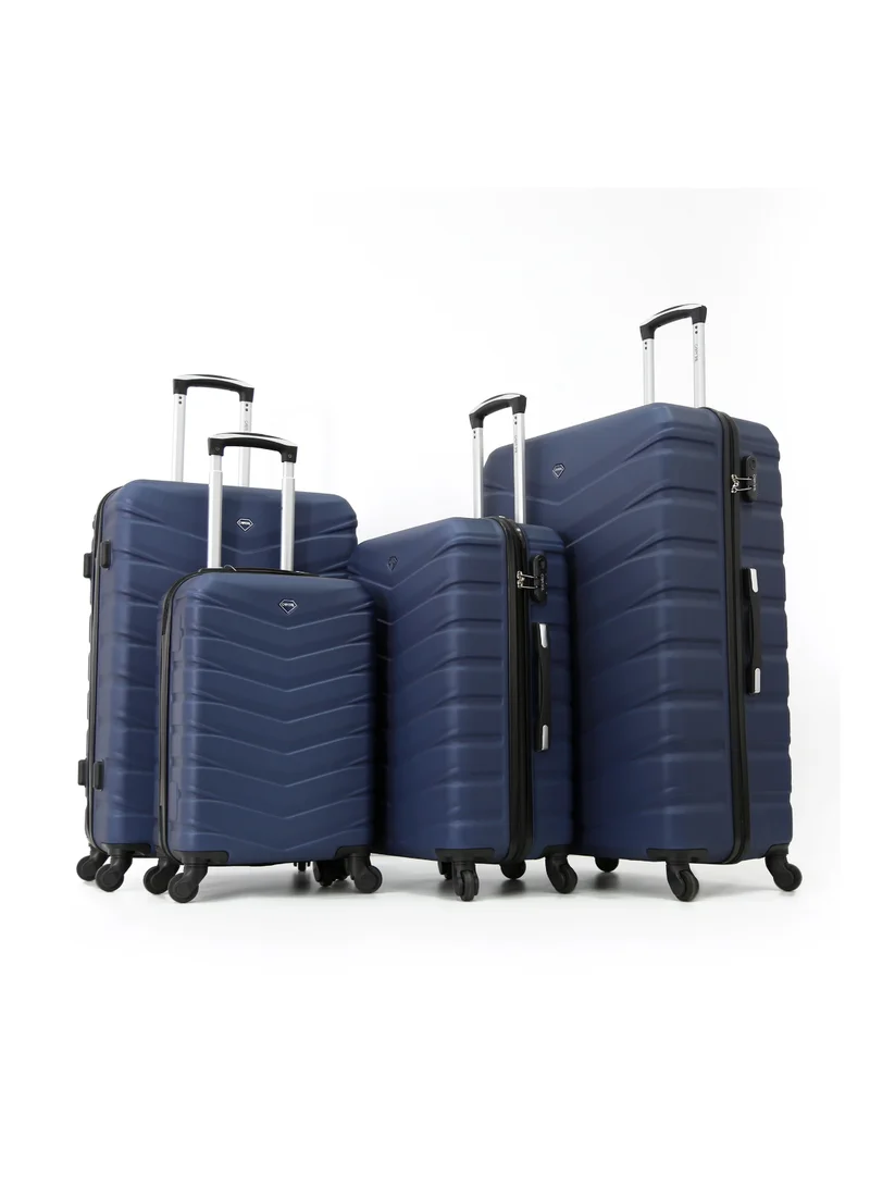 CAPITAL CAPITAL Hardside Luggage Trolley Bag 3-Piece set,Blue (S-20",M-24",L-28")