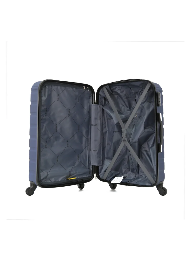 CAPITAL CAPITAL Hardside Luggage Trolley Bag 3-Piece set,Blue (S-20",M-24",L-28")