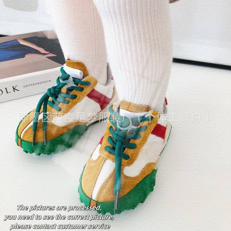 Yy254 Children'S Sneaker Xc72 Elastic Buckle Boys And Girls Fashion Shoes Running Shoes Kids Color Matching - Image 1