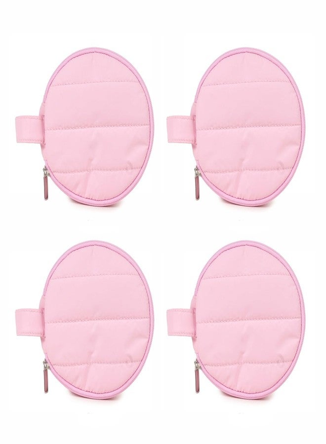 ASTRID Set of 4 Pink Round Pouch with Tassels and Zipper Closure - Image 1