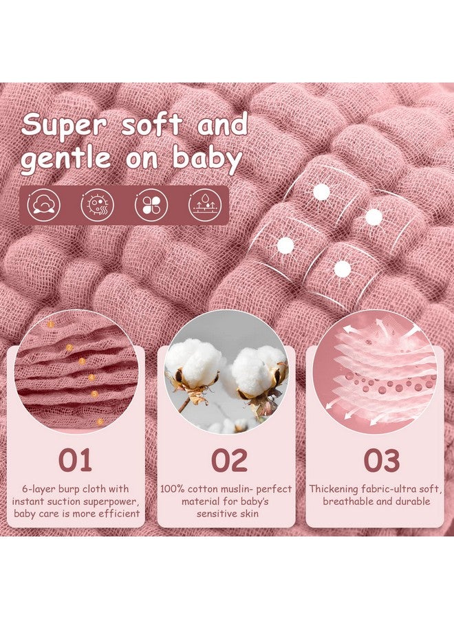 لوكسي مناديل تجشؤ من Looxii مصنوعة من قماش موسلين قطني 100%، مقاس كبير 20×10 بوصة، ناعمة للغاية وعالية الامتصاص، عبوة من 6 قطع من قماش تجشؤ الأطفال (معجون الفاصوليا) - Image 2