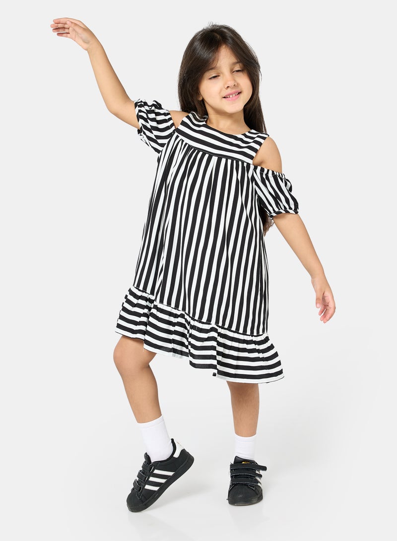 Panco Girls BLACK PEARL Striped Dress - Image 3