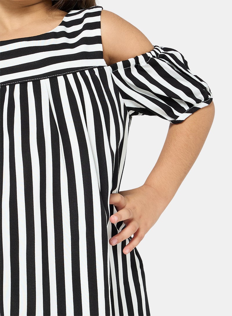 Panco Girls BLACK PEARL Striped Dress - Image 4