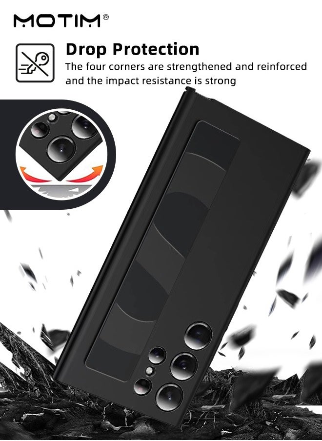 Motim Samsung Galaxy S24 Ultra Case Cover, Samsung Galaxy S24 Ultra Standing Grip Case, Wrist Strap Design, Full Body Coverage Shockproof Phone Cover, Anti-Fall Anti-Scratch Anti-fingerprint Protective Case  - Image 3