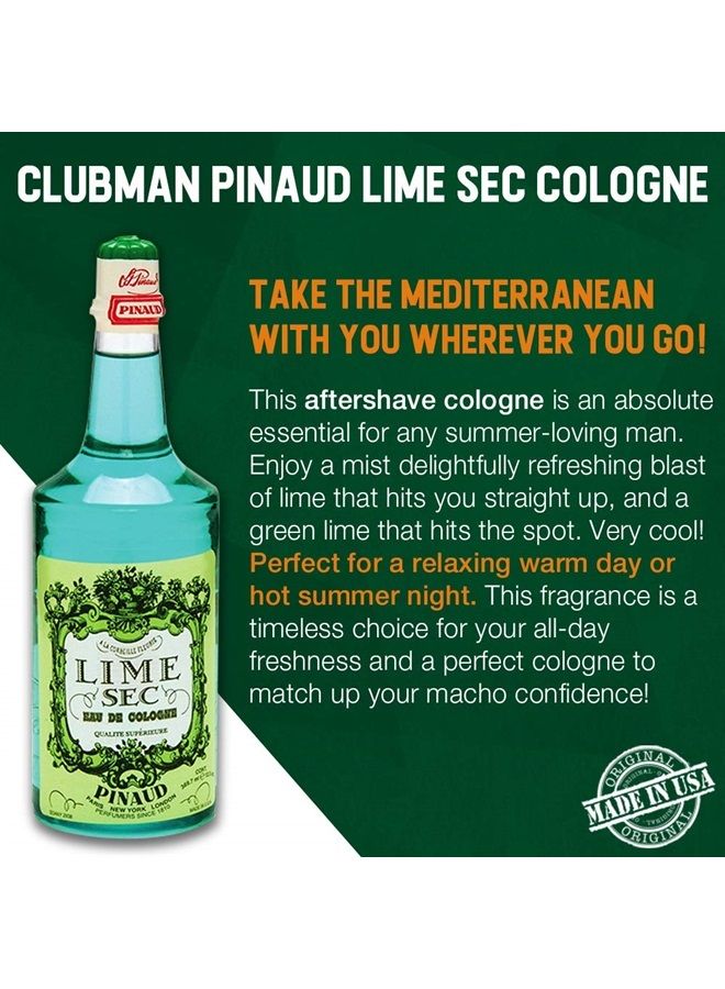 Clubman Pinaud Eau De Cologne, Lime Sec, 12.5 Fluid Ounce - Image 4