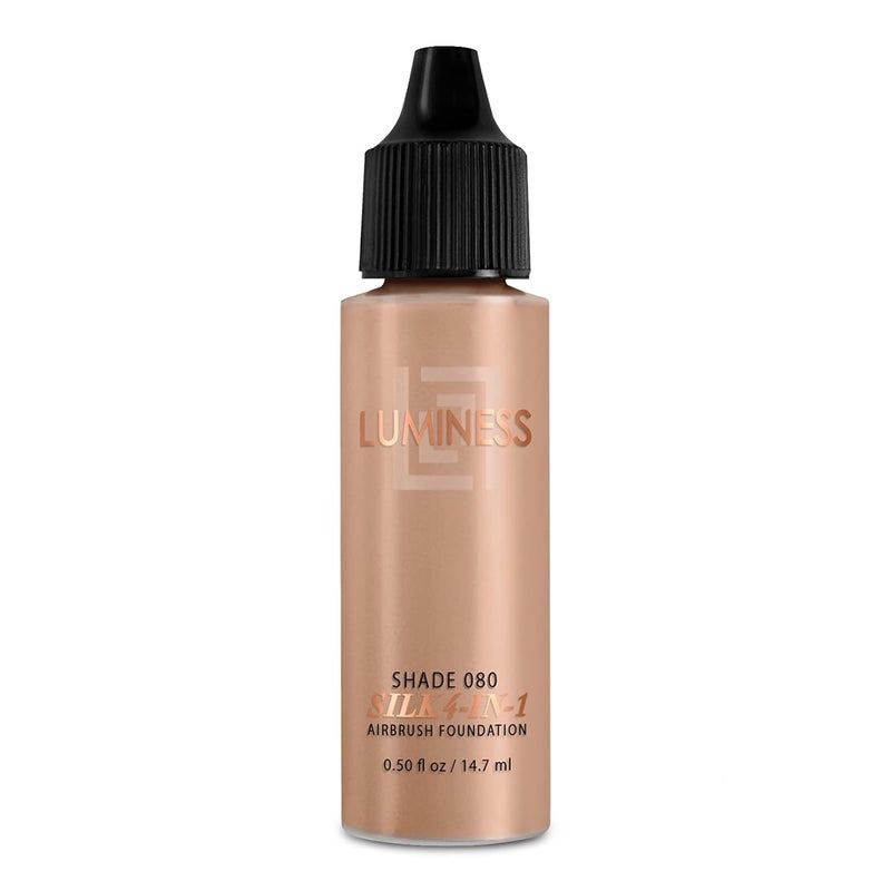 Luminess Air Silk 4In1 Airbrush Foundation Foundation Shade 080 5 Fl Oz  Sheer to Medium Coverage  AntiAging Formula Hydrates and Moisturizes  Professional Makeup Kit for Cordless Air Brush