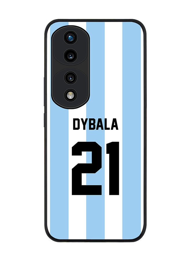 Stylizedd Rugged Black edge case for Honor 70 Pro Slim fit Soft Case Flexible Rubber Edges Anti Drop TPU Gel Thin Cover - Football Team - Argentina Player Name - Dybala - Image 1