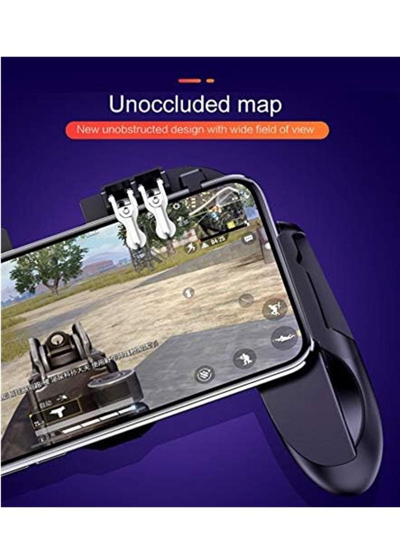Generic - Mobile Game Controller 4 Trigger with Cooling Fan for PUBG Call of Duty Fotnite 6 Finger Operation L1R1 L2R2 Gaming Grip Gamepad Mobile Controller Trigger - Image 1
