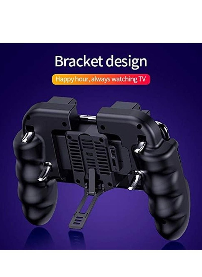 Generic - Mobile Game Controller 4 Trigger with Cooling Fan for PUBG Call of Duty Fotnite 6 Finger Operation L1R1 L2R2 Gaming Grip Gamepad Mobile Controller Trigger - Image 1