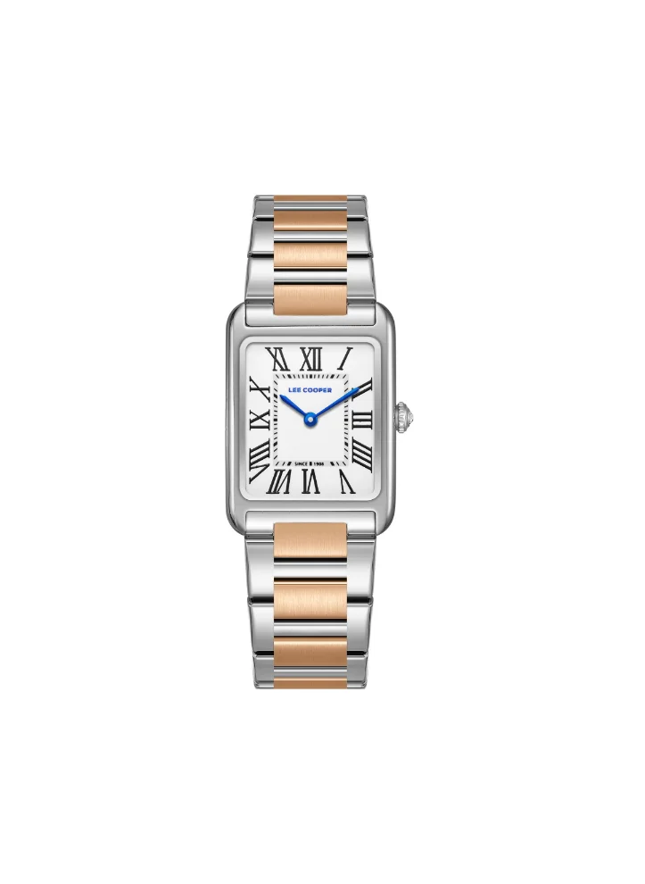 Lee Cooper Lee Cooper LC08083.530 Women's Analog Display Watch & Metal Strap Silver/Rose Gold