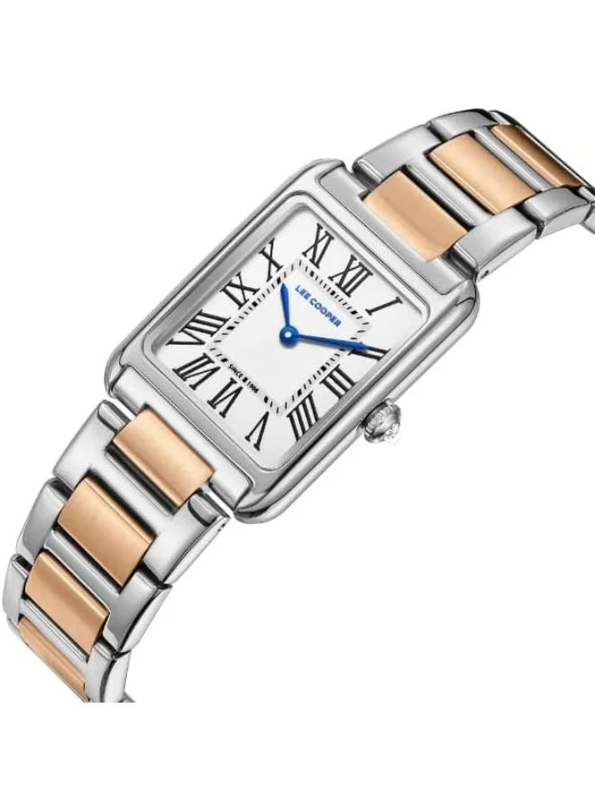 Lee Cooper LEE COOPER LC08083.530 Women Analog Display Watch & Metal Strap Silver/Rose Gold