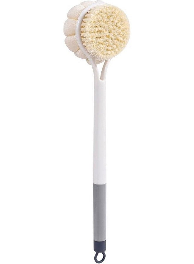 TRIVYOM 2 In 1 Body Brush - Body Loofah Brush Curved Long Handled With Bristles Back Scrubber For Improve Skin Exfoliating Bath, Massage, Wet Or Dry Brushing Back Scrubber For Shower - 1Pcs, Multicolor - Image 1