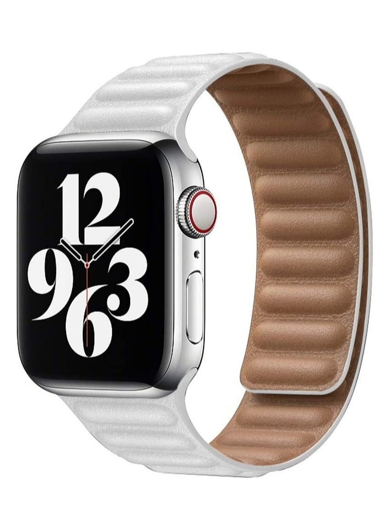 ELTRAZONE Adjustable Leather Loop Wristband with Strong Magnetic Closure for Apple Watch Series 1,2,3,4,5,6,SE 42/44mm - Image 1