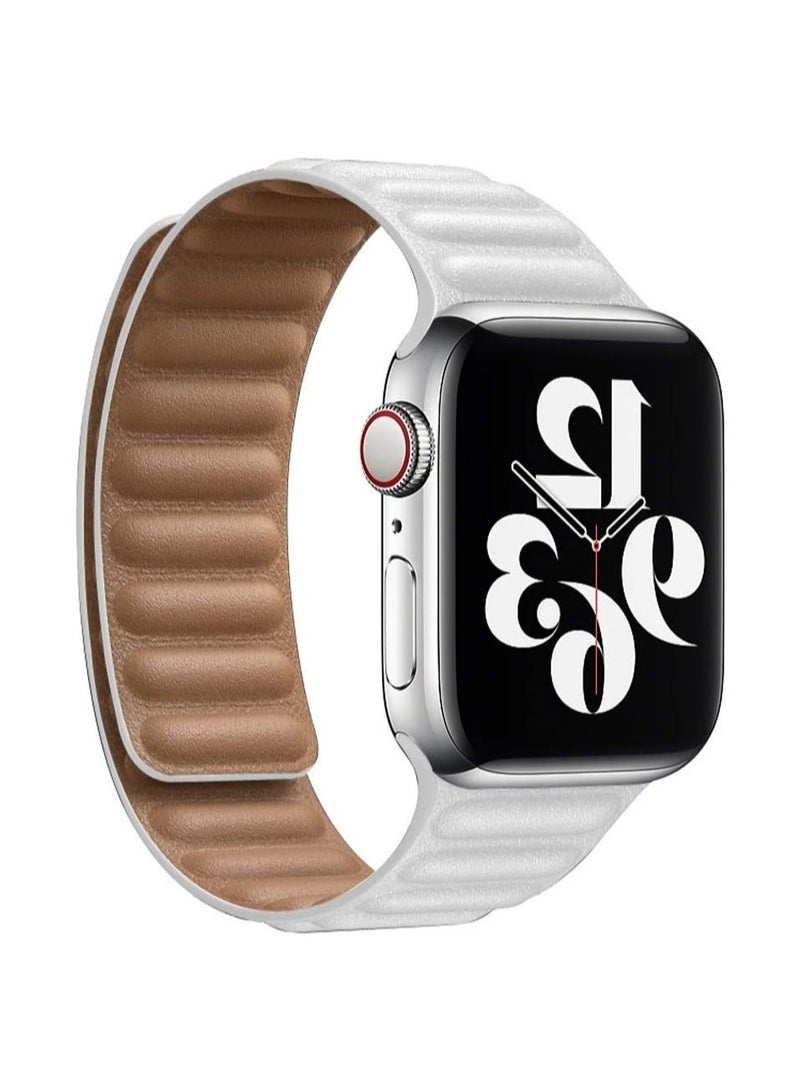 ELTRAZONE Adjustable Leather Loop Wristband with Strong Magnetic Closure for Apple Watch Series 1,2,3,4,5,6,SE 42/44mm - Image 2