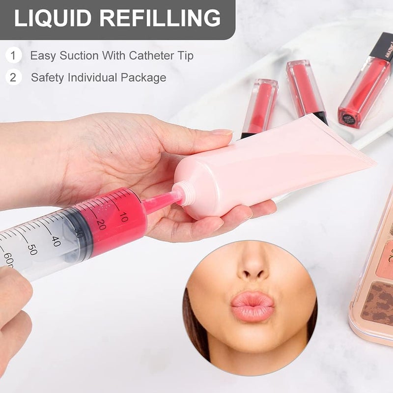 A AKRAF 3 Pack 60ml Syringes with Cap, Sterile Syringe Individually Packaged for Labs, Liquid Measuring, Feeding Pets,Oil or Glue Applicator - Image 5