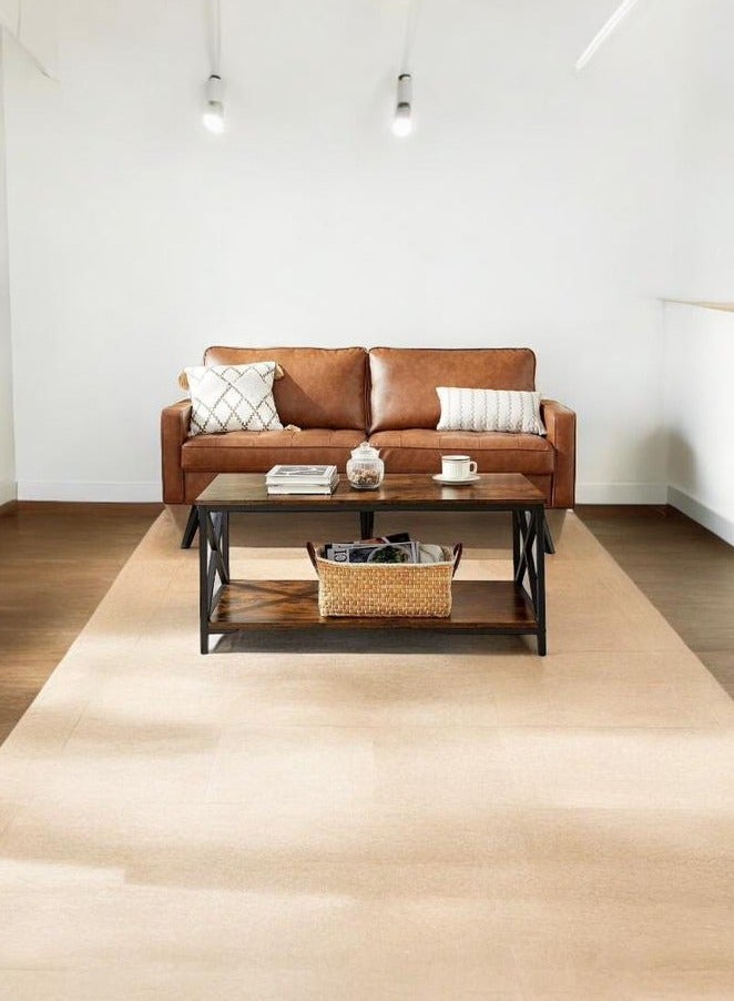 EXPERT Coffee Table, Living Room Table, with X-Shaped Steel Frame and Storage Shelf, 100 x 55 x 45 cm, Industrial Style, Rustic Brown - Image 5