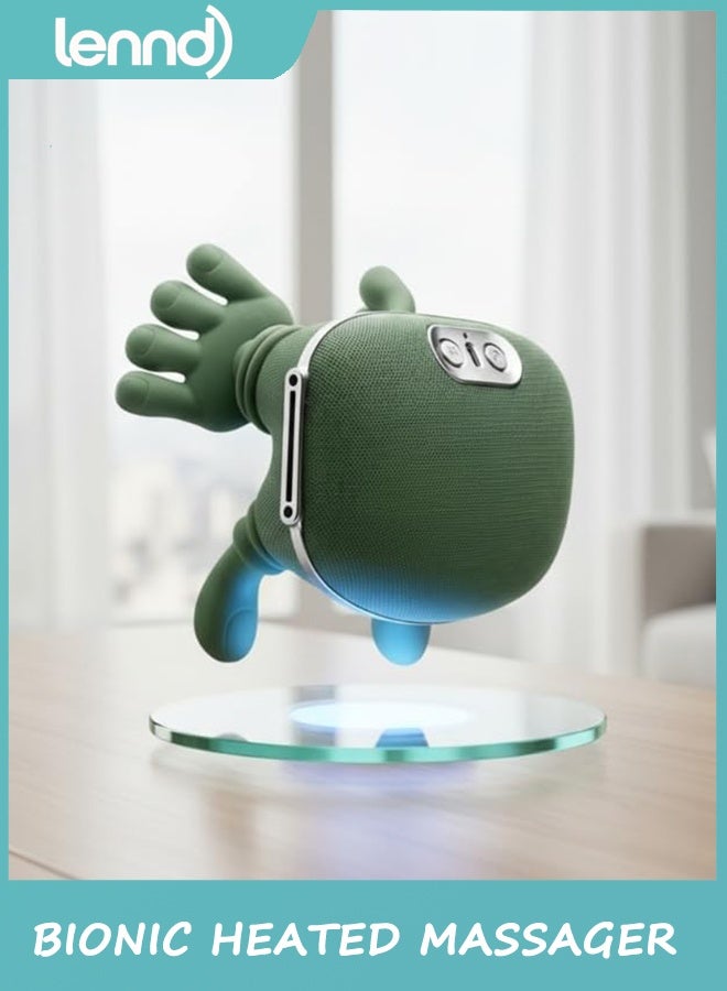 LENND Shoulder and Neck Massager, Bionic Heated Massager, Neck Massager with Fingers, 4D Kneading Massage, Simulates a Real Palm Massage for Comfort, Relax Muscle Tension (Green) - Image 1