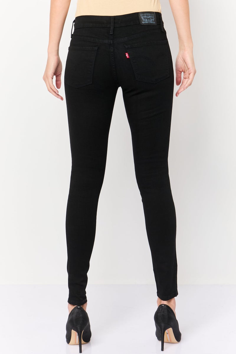 Levi's جينز نسائي ضيق بسيط قابل للتمدد، أسود - Image 4