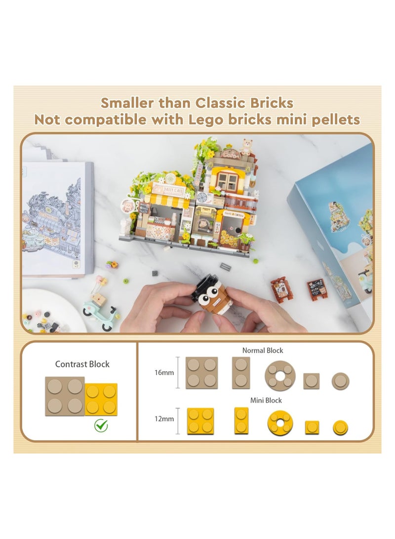 عام “مجموعة بناء مقهى على الشارع صغيرة، لعبة بناء حيوانات لطيفة، مجموعة بناء إبداعية، هدية إبداعية للبالغين من عمر 8-12 سنة.” - Image 3