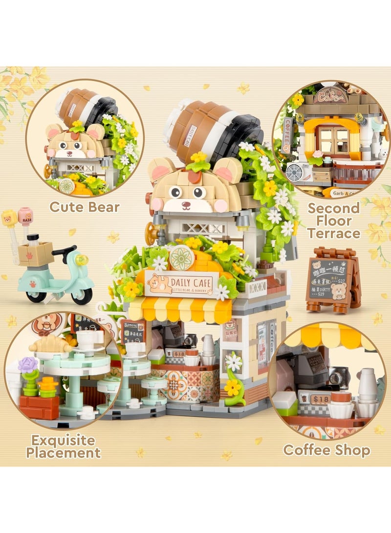 عام “مجموعة بناء مقهى على الشارع صغيرة، لعبة بناء حيوانات لطيفة، مجموعة بناء إبداعية، هدية إبداعية للبالغين من عمر 8-12 سنة.” - Image 2