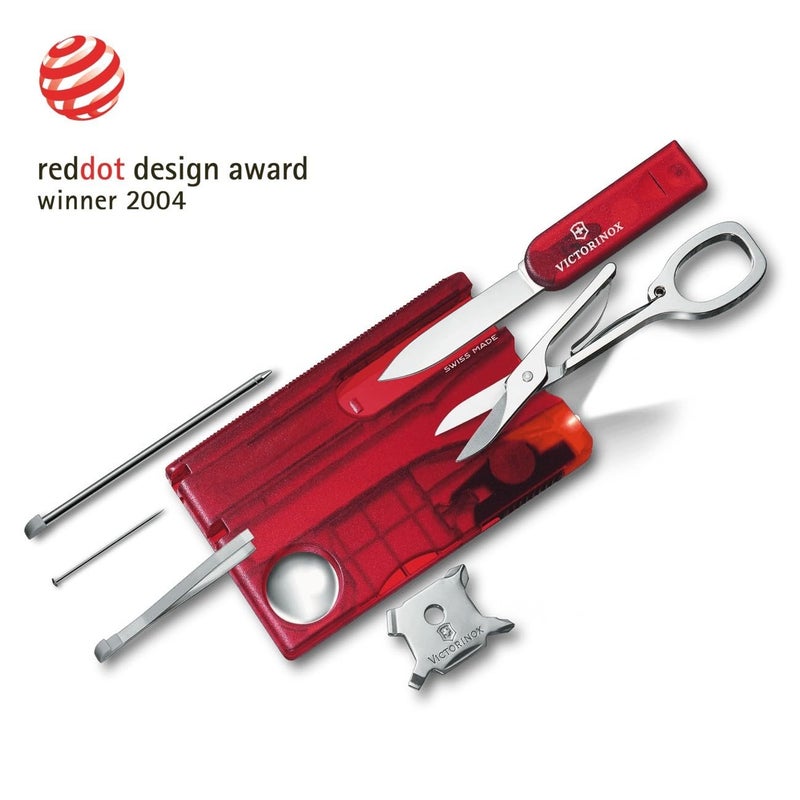Victorinox Swiss Card Lite, Swiss Made Pocket Tool, 13 Functions, LED, Magnifier, Red Transparent - Image 3