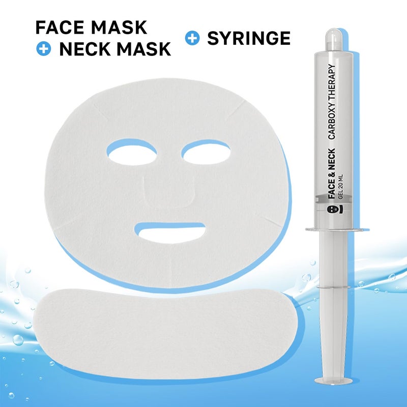 NSC Name Skin Care Korean Carboxy CO2 Therapy Face & Neck Mask Set of 2 - Hydrating Oxygen Carboxytherapy Skincare Sheet Masks - Moisturizing Anti Aging Pore Tightening Brightening Facial Treatment Gel - Image 2