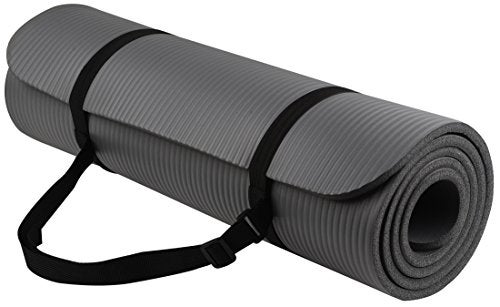 BalanceFrom All-Purpose 1/2-Inch Extra Thick High Density Anti-Tear Exercise Yoga Mat with Carrying Strap and Yoga Blocks - Image 1