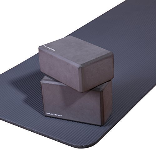 BalanceFrom All-Purpose 1/2-Inch Extra Thick High Density Anti-Tear Exercise Yoga Mat with Carrying Strap and Yoga Blocks - Image 5