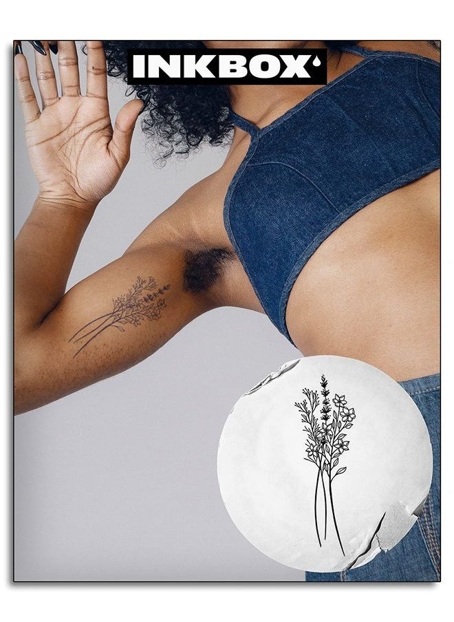 inkbox - Inkbox Temporary Tattoos, Semi-Permanent Tattoo, One Premium Easy Long Lasting, Water-Resistant Temp Tattoo with For Now Ink - Lasts 1-2 Weeks, Floresco, 5x2in - Image 1