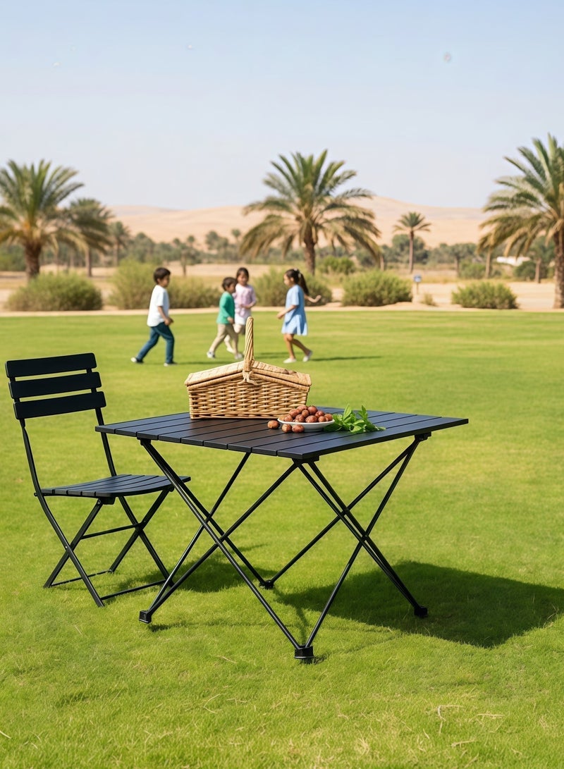 طاولة قابلة للطي للتخييم، طاولة قابلة للدوران مدمجة للتخييم، الصيد، السفر في الهواء الطلق، رياضة المشي، النزهات، 41 سم × 35 سم × 29 سم، أسود - Image 3
