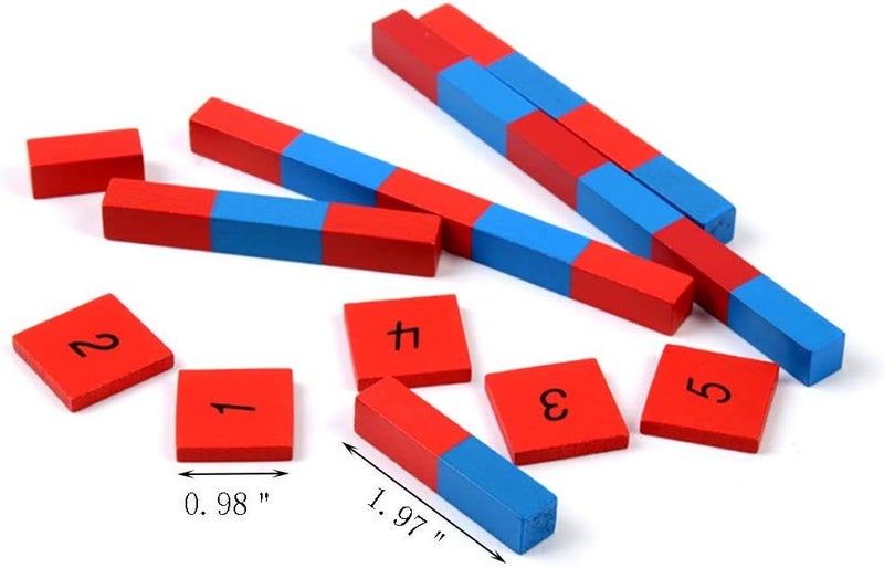 Kghios Montessori Small Numerical Rods with Number Tiles Montessori Math Toys Materials for Toddlers Kids - Image 3